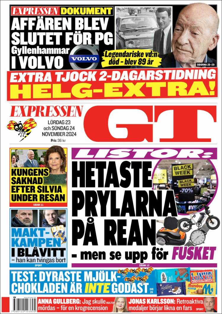 Portada de Göteborgstidningen (Suecia)