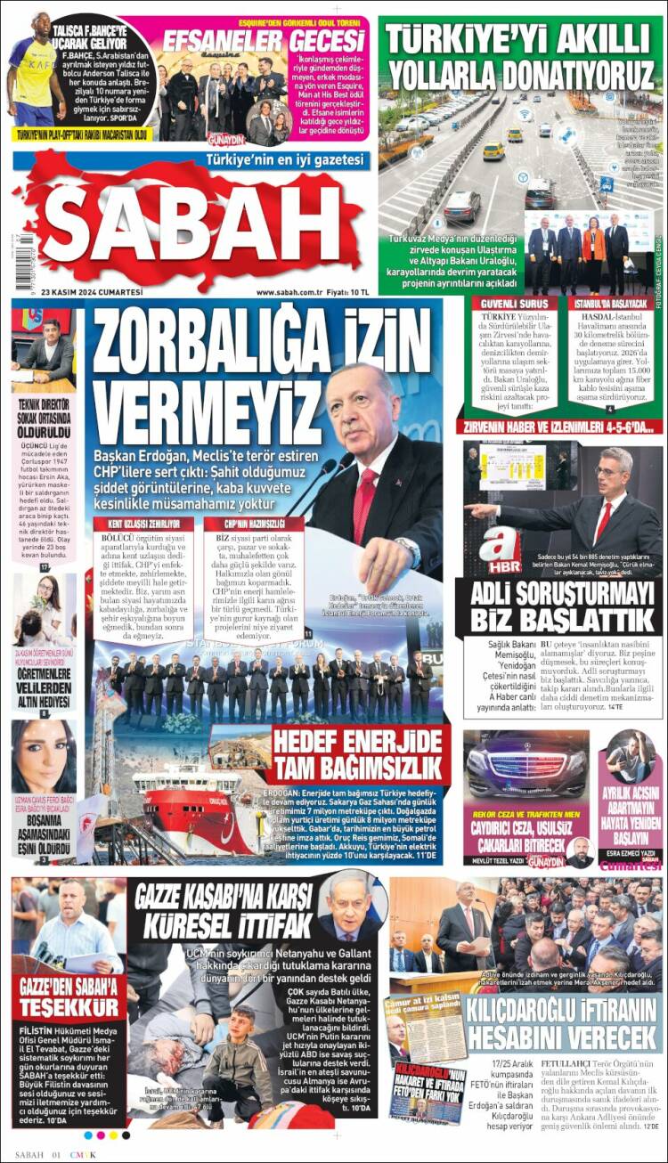 Portada de Sabah (Turqu&iacute;a)