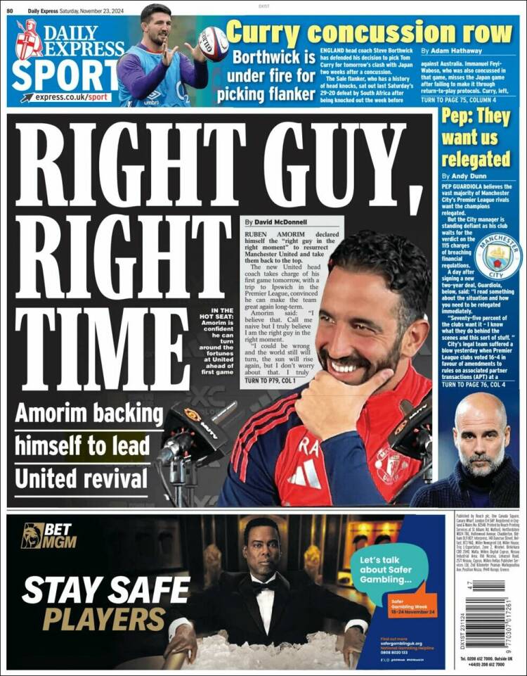 Portada de Express Sport (Reino Unido)