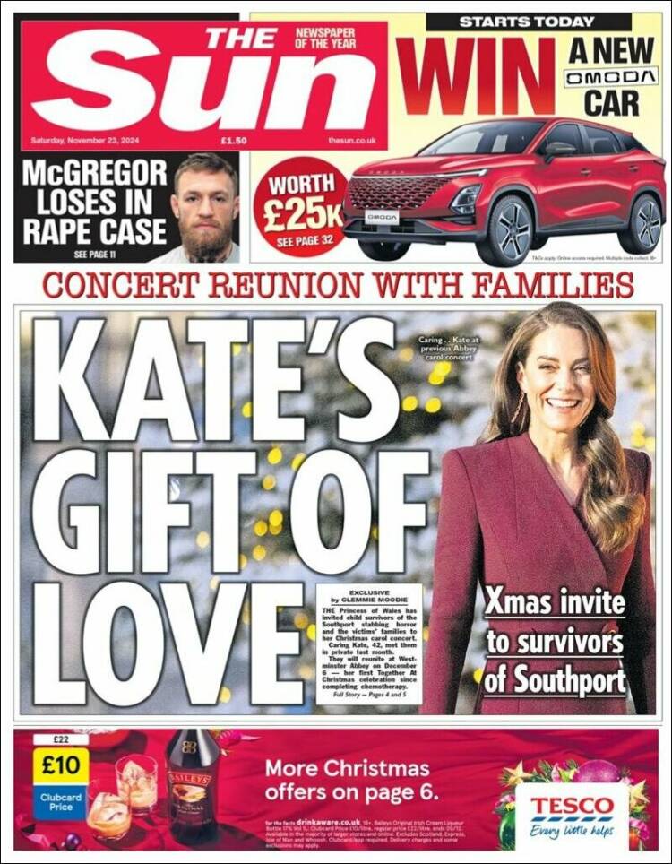 Portada de The Sun (Reino Unido)