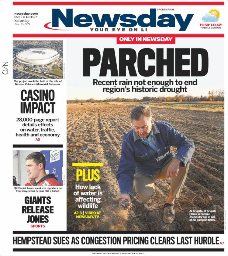 Portada de Newsday (USA)
