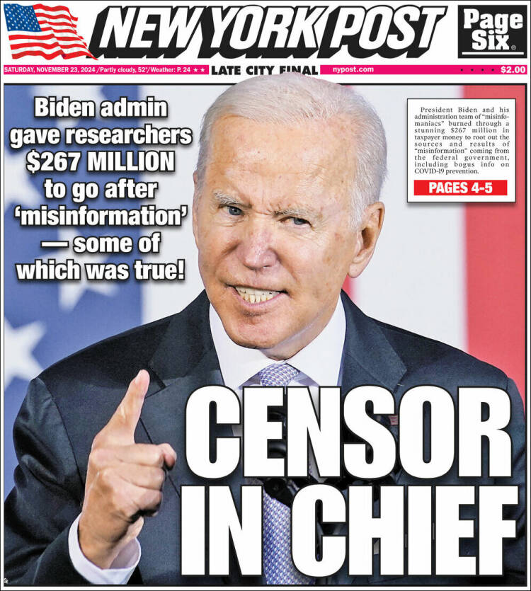 Portada de New York Post (USA)