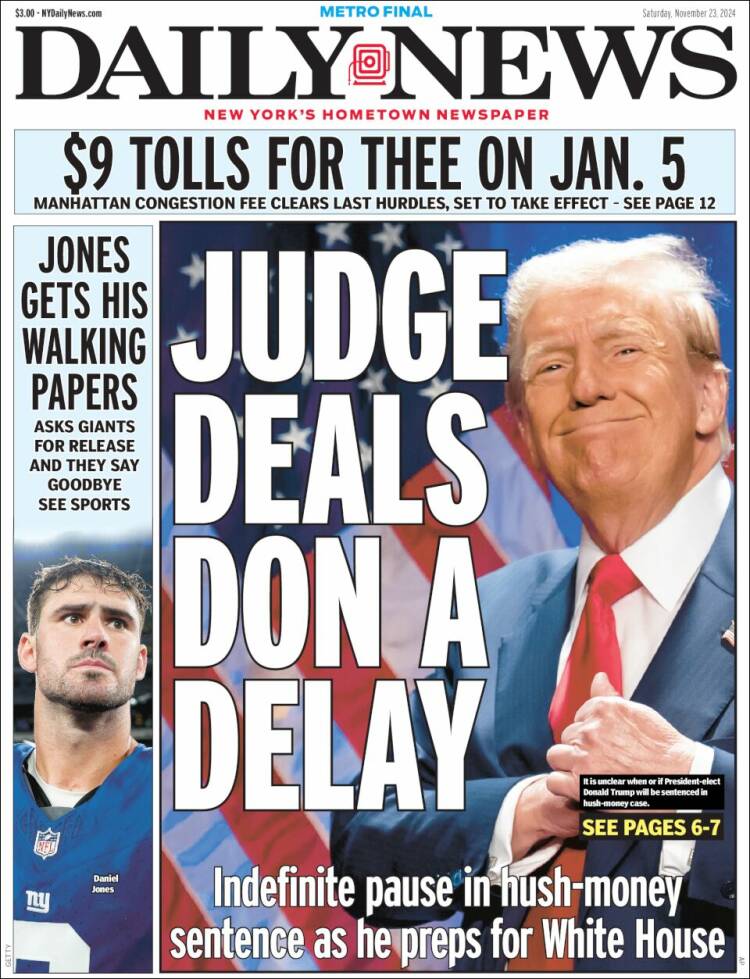 Portada de Daily News - New York (USA)