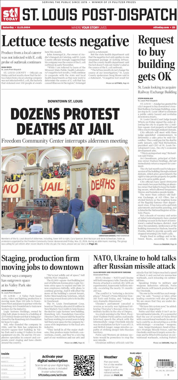 Portada de St. Louis Post-Dispatch (USA)