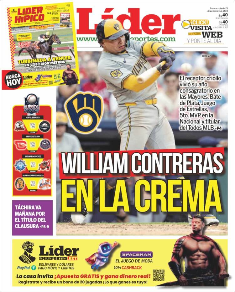 Portada de Lider en deportes (Venezuela)