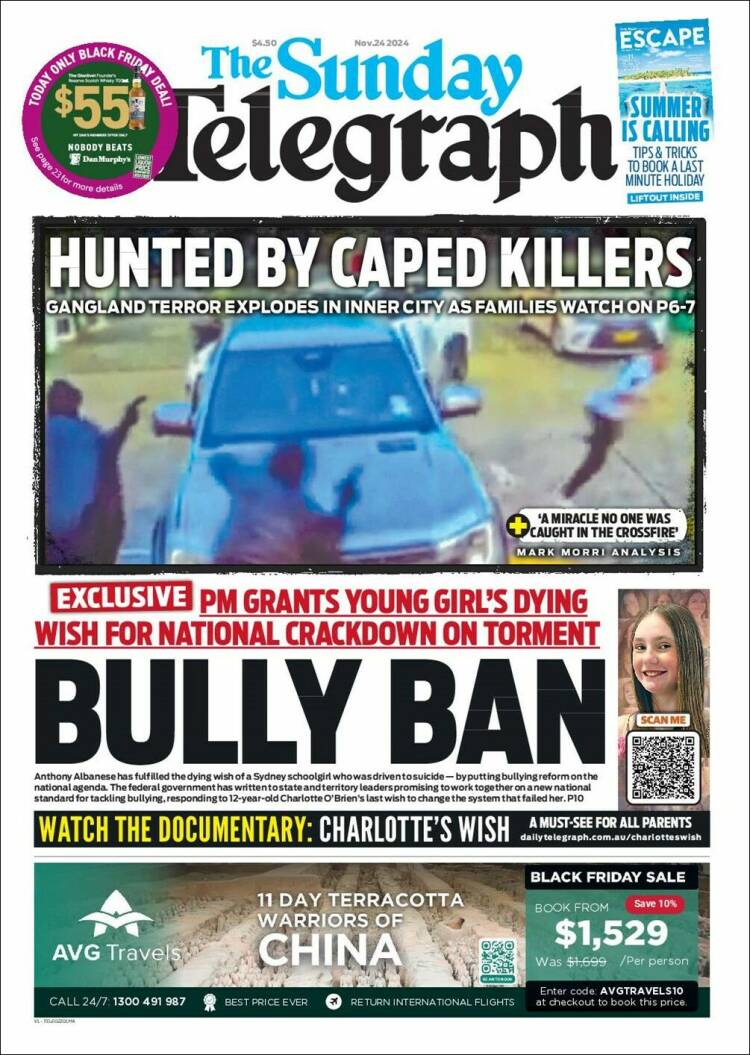 Portada de The Daily Telegraph (Australia)