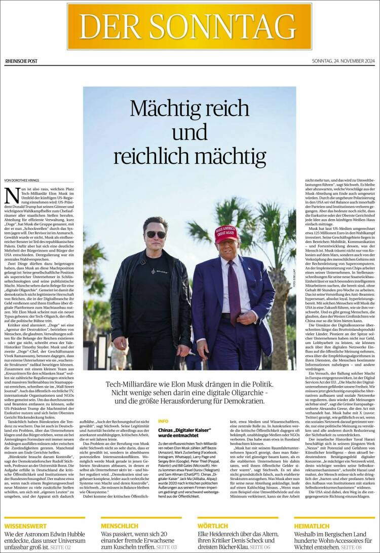 Portada de Rheinische Post (Alemania)