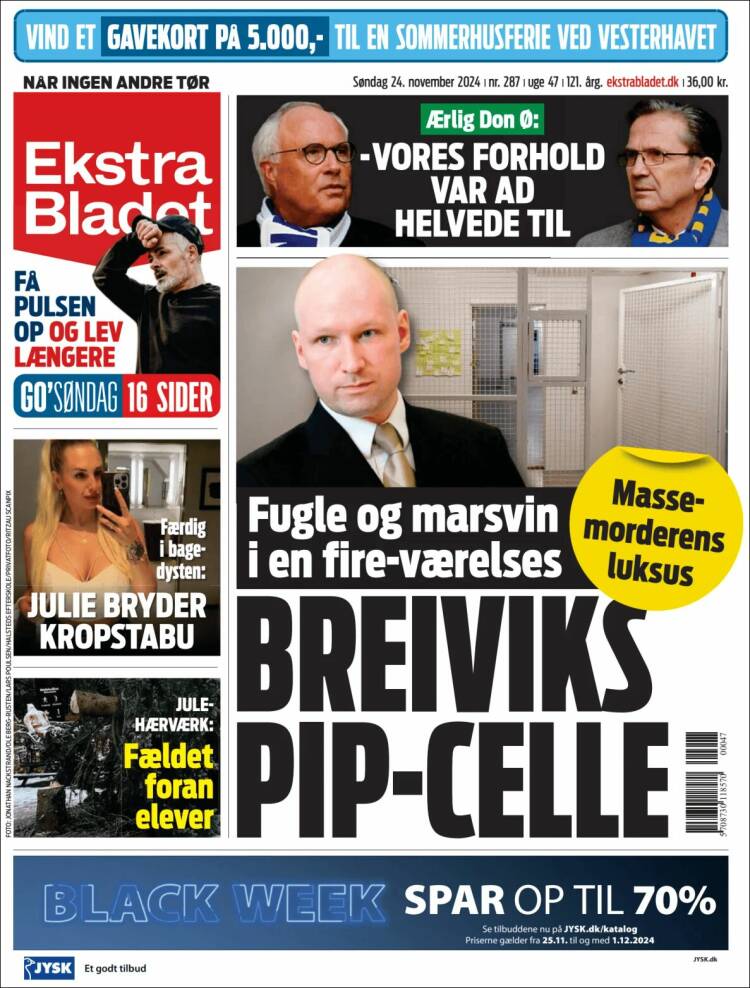 Portada de Ekstra Bladet (Dinamarca)