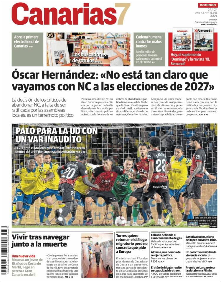 Portada de Canarias 7 (España)