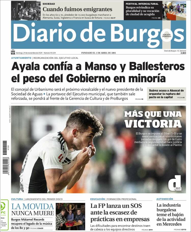Portada de Diario de Burgos (España)