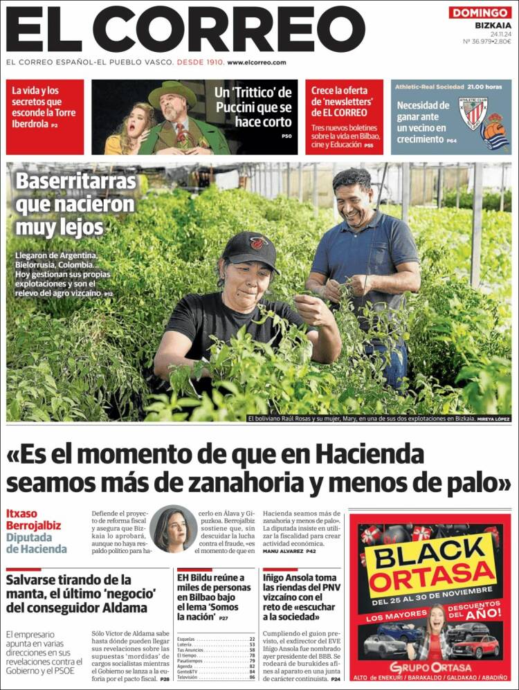Portada de El Correo (España)