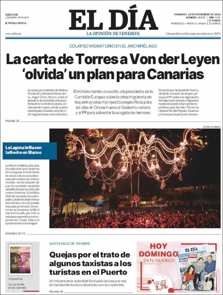 Portada de El Día (España)
