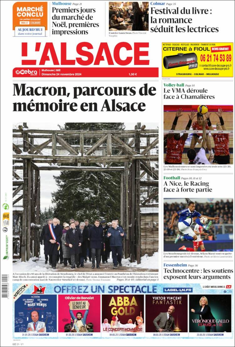 Portada de Journal L'Alsace (France)