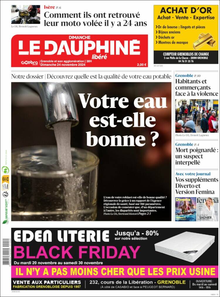 Portada de Le Dauphiné Libéré (France)