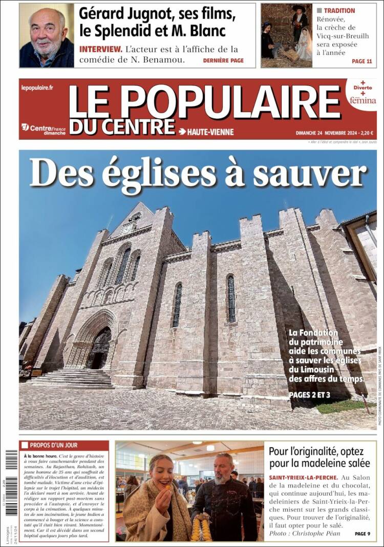 Portada de Le Populaire du Centre (Francia)