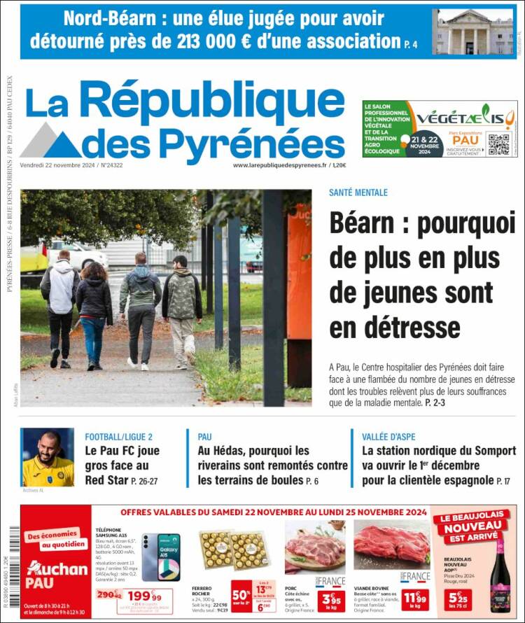 Portada de La République des Pyrénées (Francia)