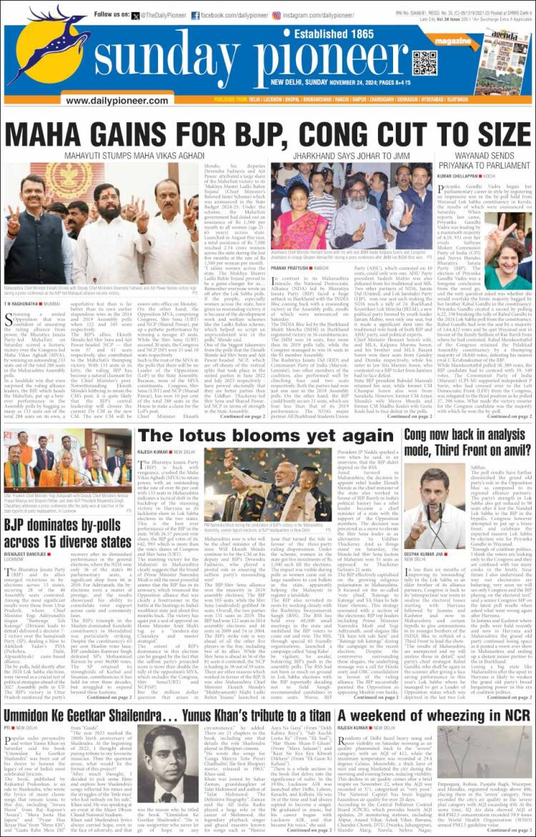 Portada de The Pioneer (India)