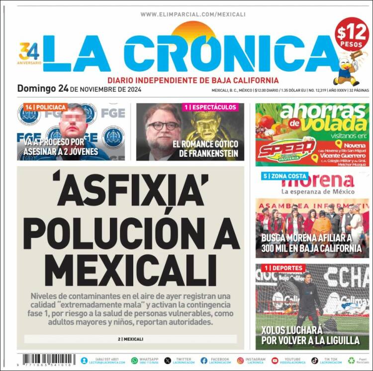 Portada de La Crónica de Baja California (México)