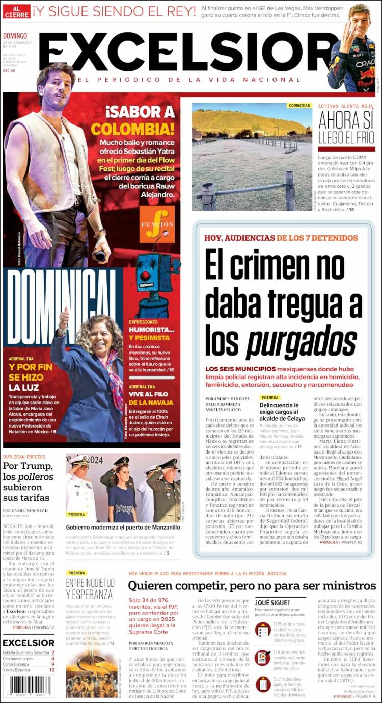 Portada de Excelsior (México)