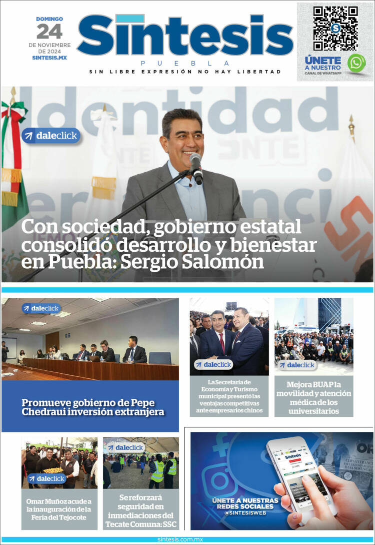 Portada de Síntesis - Puebla (México)