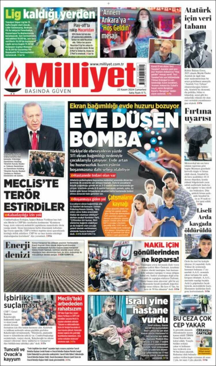 Portada de Milliyet (Turqu&iacute;a)