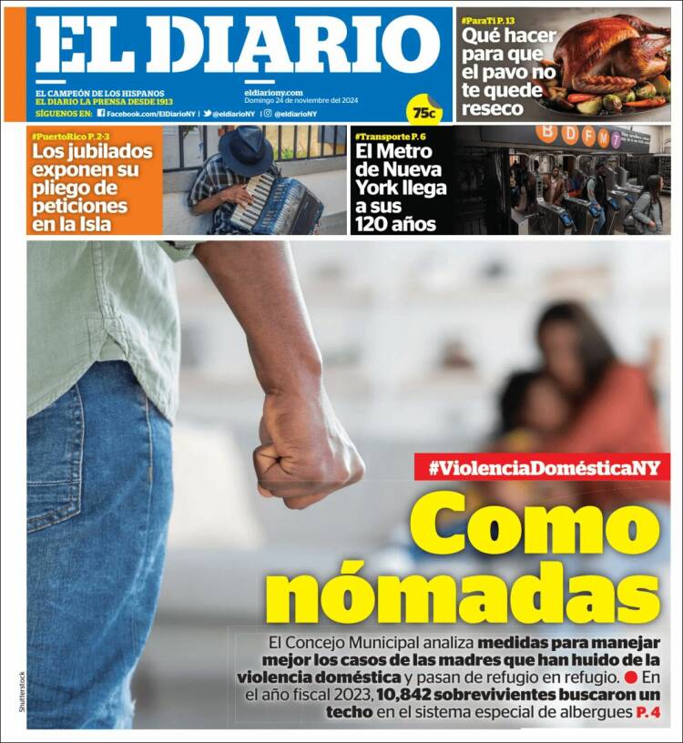 Portada de El Diario NY (USA)