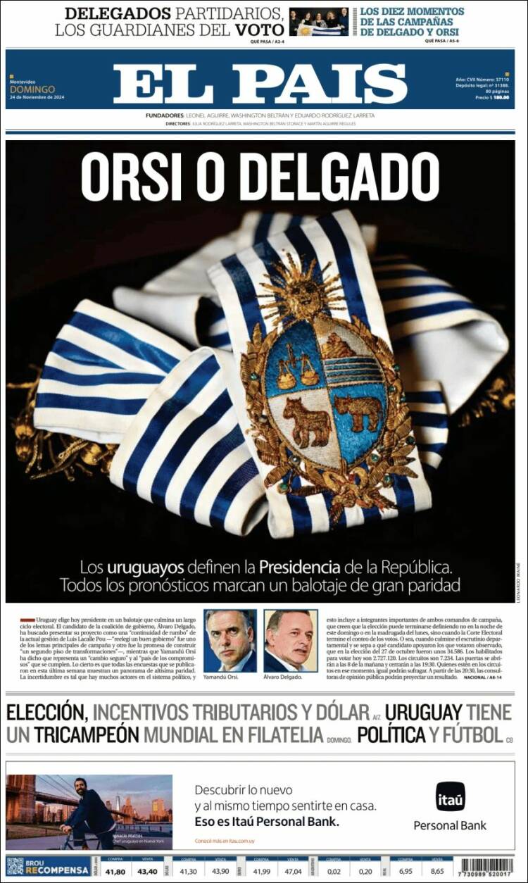 Portada de El País (Uruguay)