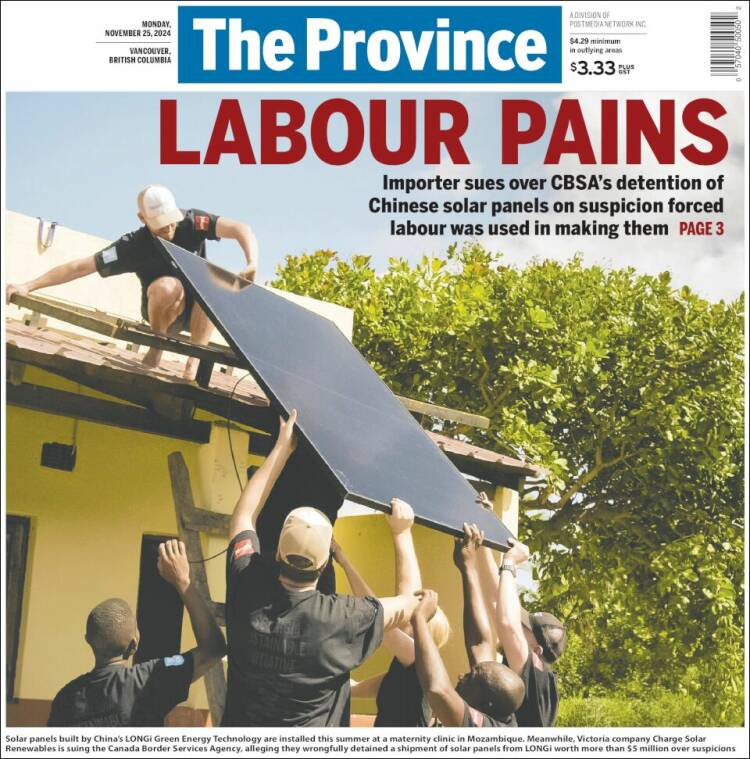 Portada de The Province (Canadá)