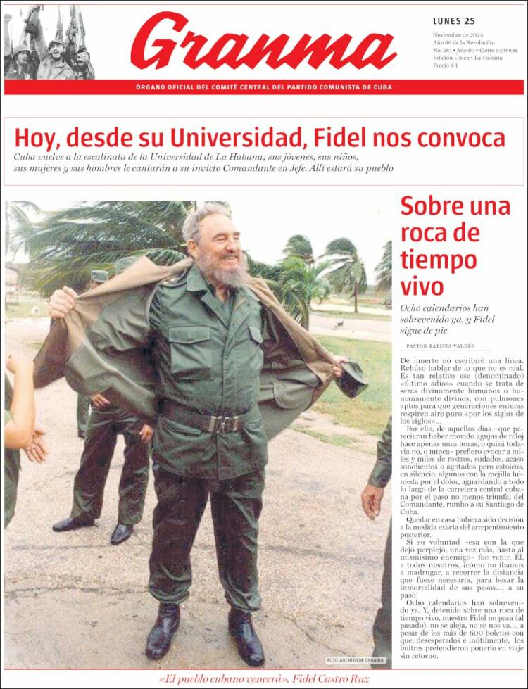 Portada de Granma (Cuba)