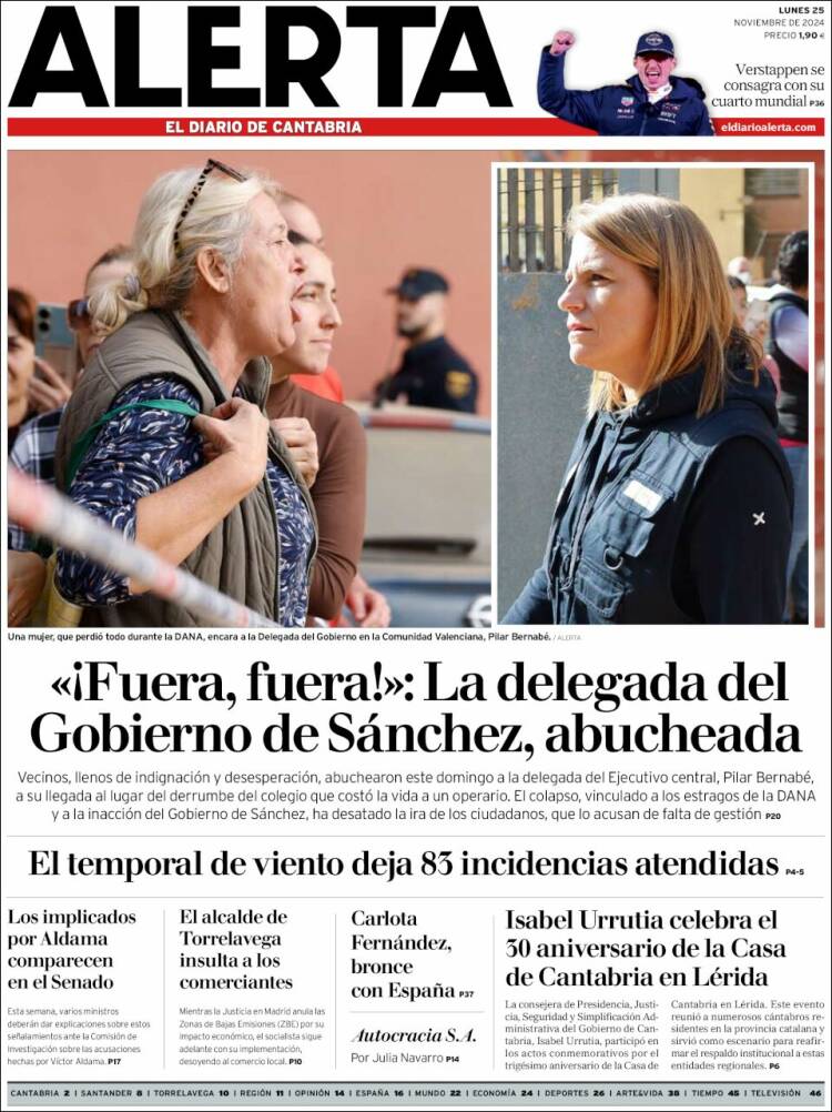 Portada de Alerta - El Diario de Cantabria (España)