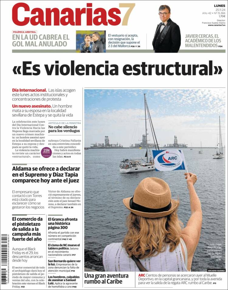 Portada de Canarias 7 (España)