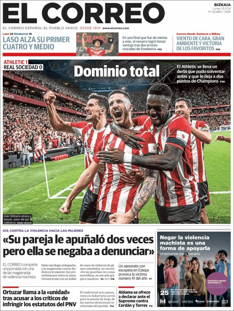 Portada de El Correo (España)