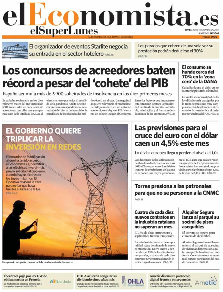 Portada de El Economista (Espa&ntilde;a)