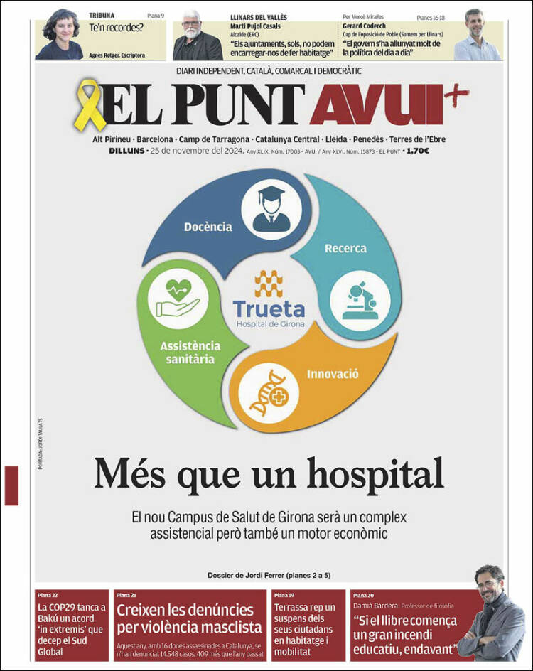 Portada de El Punt Avui (España)