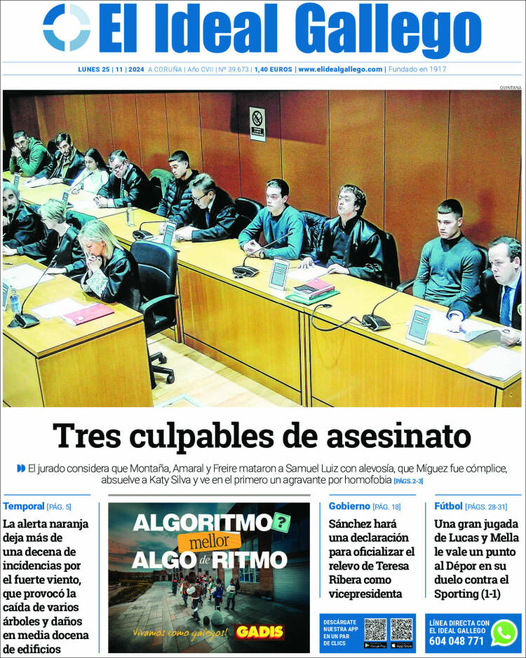 Portada de El Ideal Gallego (España)