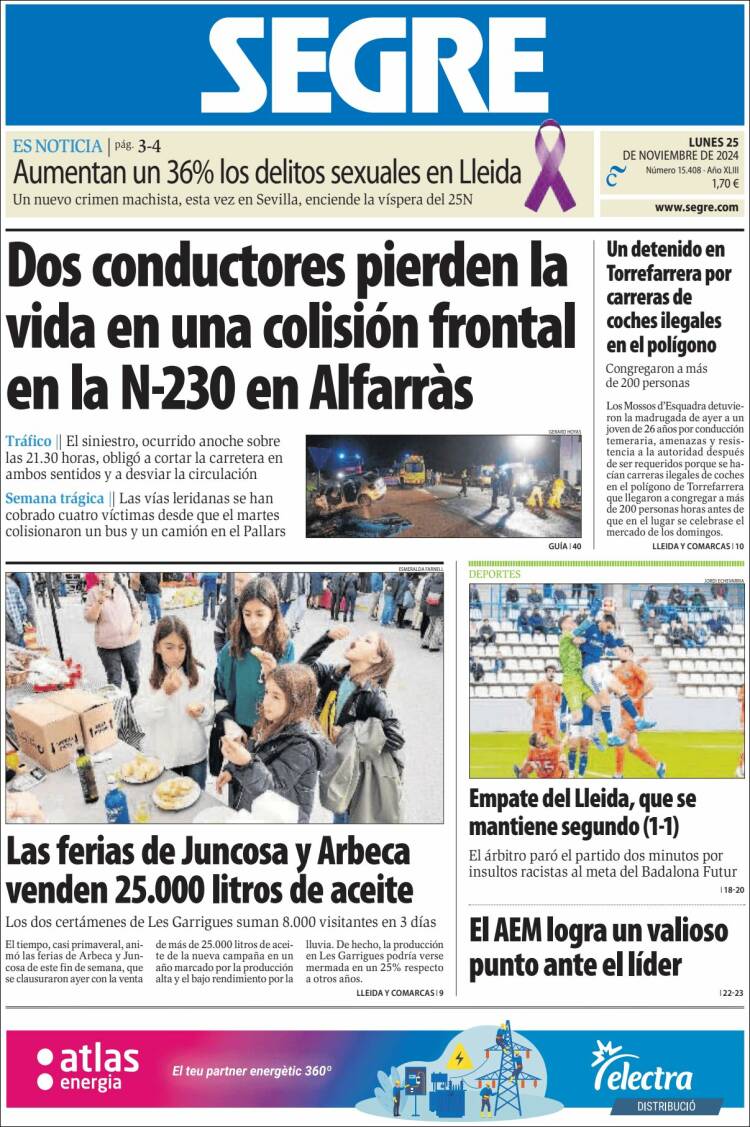 Portada de Segre  (España)
