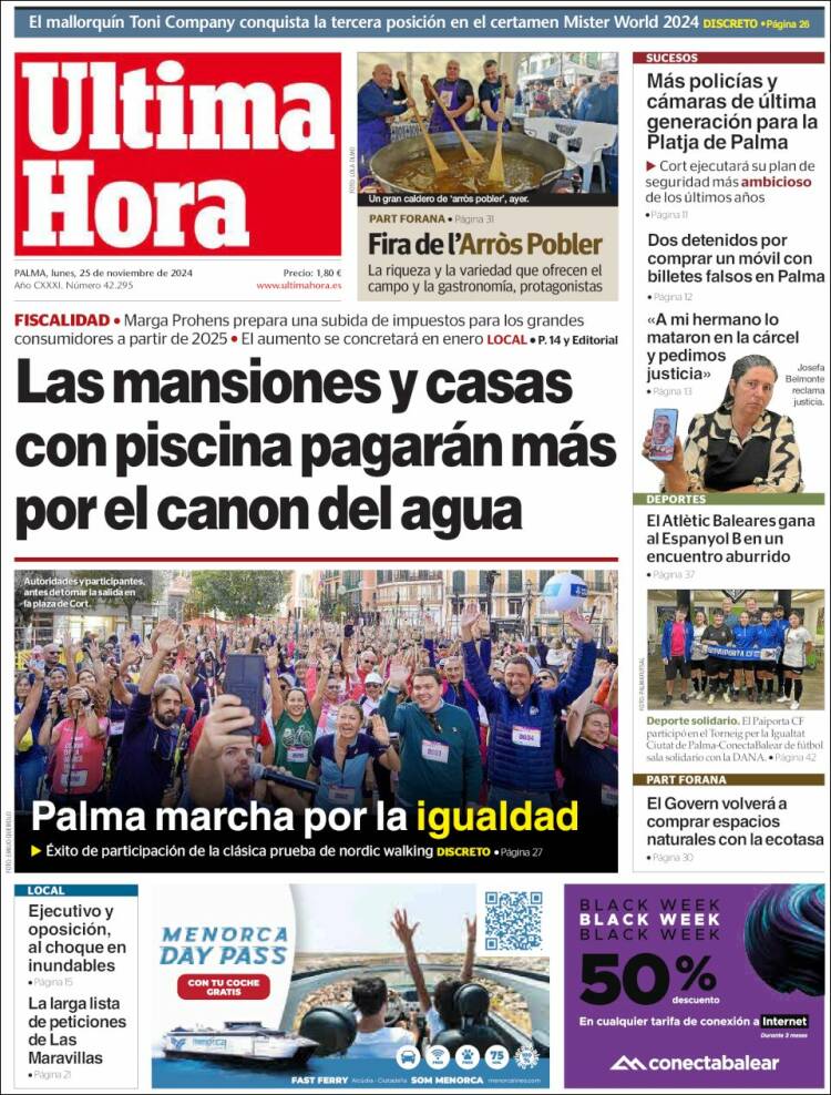 Portada de Última Hora (España)
