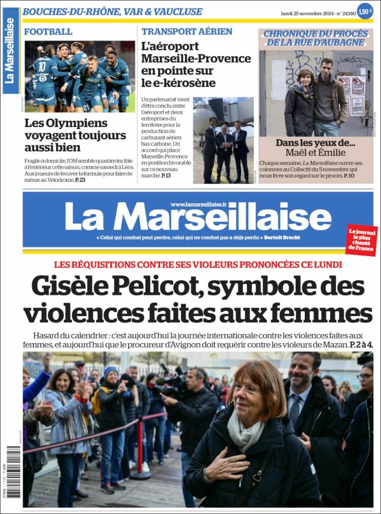 Portada de La Marseillaise (Francia)