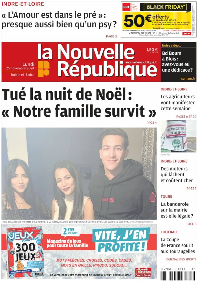 Portada de La Nouvelle Republique (Francia)