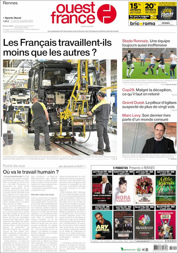 Portada de Ouest France (France)
