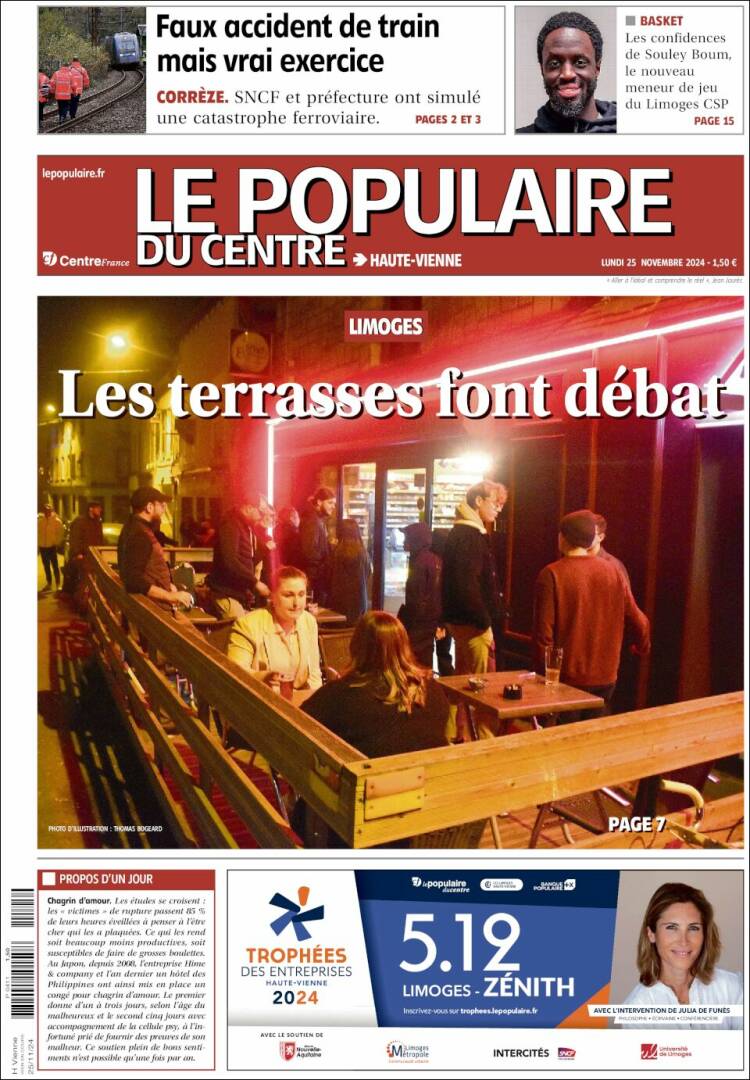 Portada de Le Populaire du Centre (Francia)