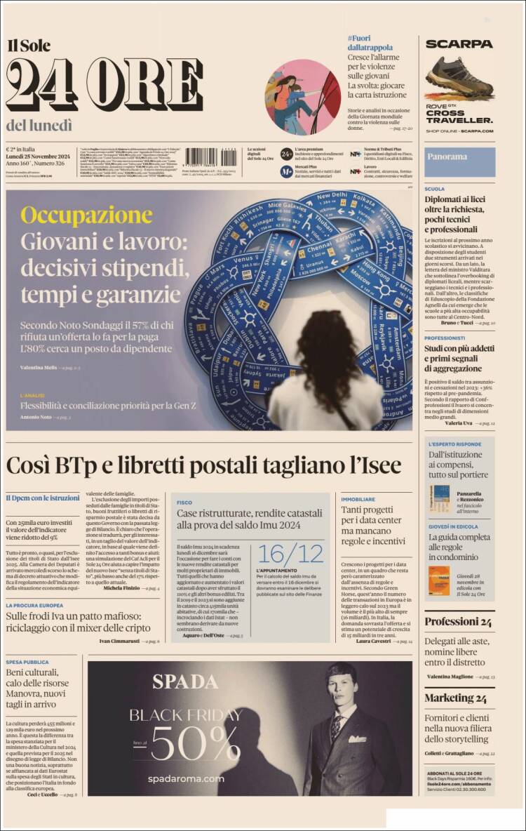 Portada de Il Sole 24 ORE (Italia)