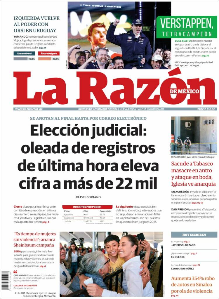 Portada de La Razón (M&eacute;xico)