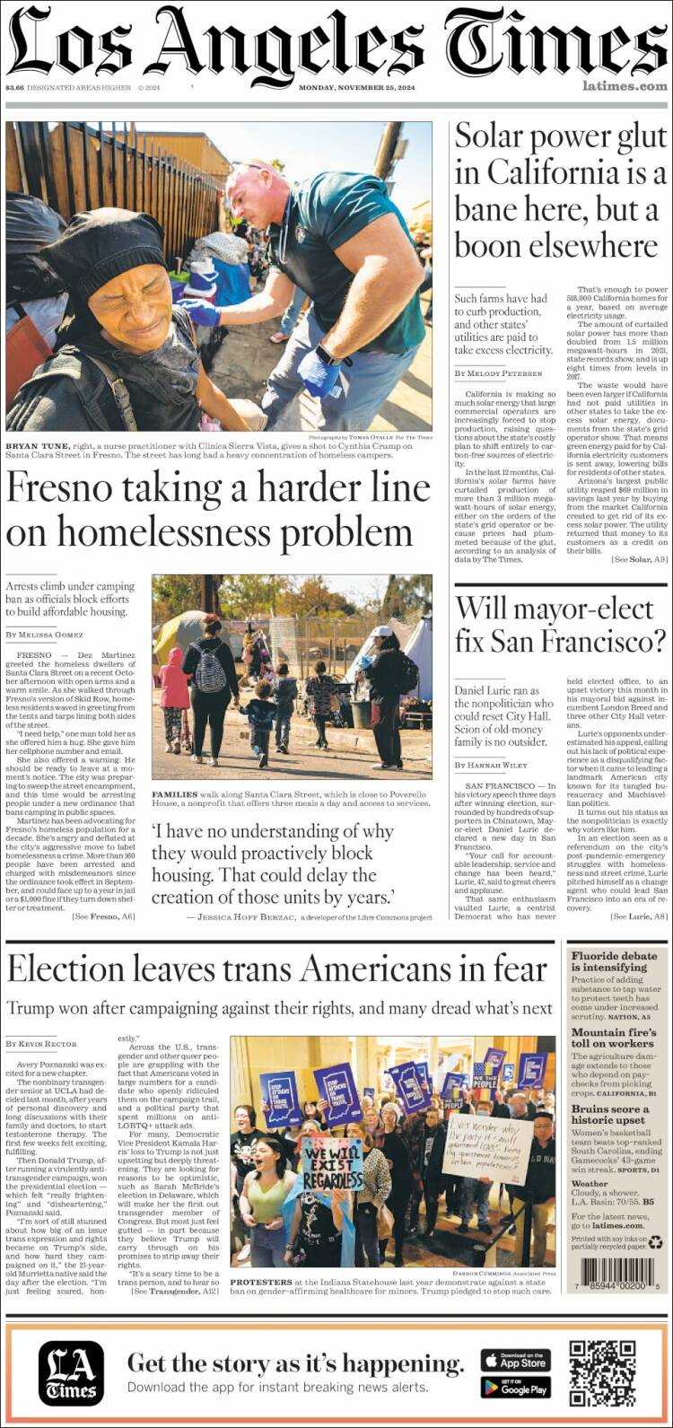 Portada de Los Angeles Times (USA)