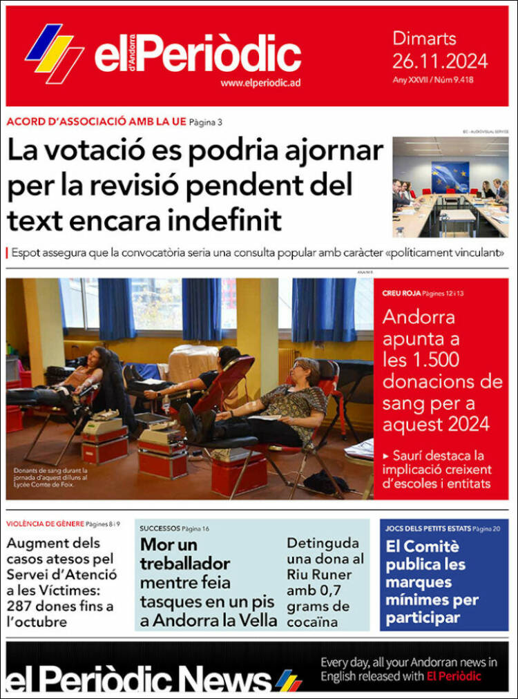 Portada de El Periòdic d'Andorra (Andorra)