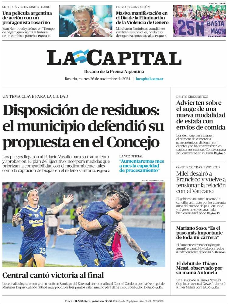 Portada de La Capital - Rosario (Argentina)