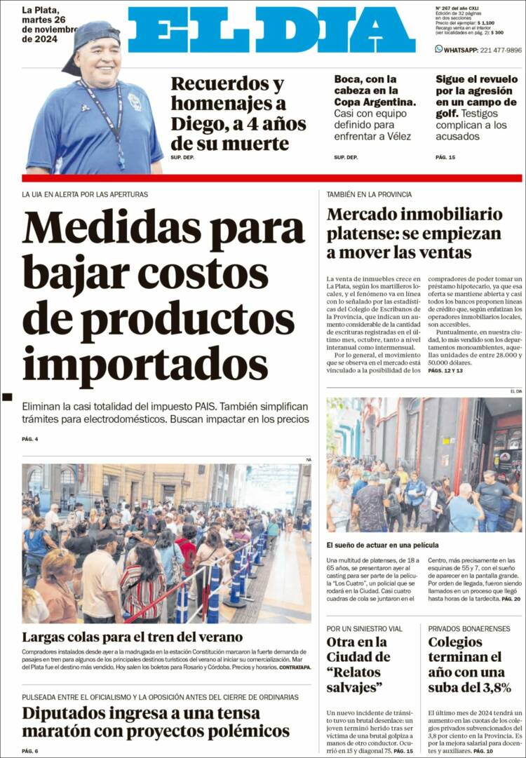 Portada de El Día de la Plata (Argentina)