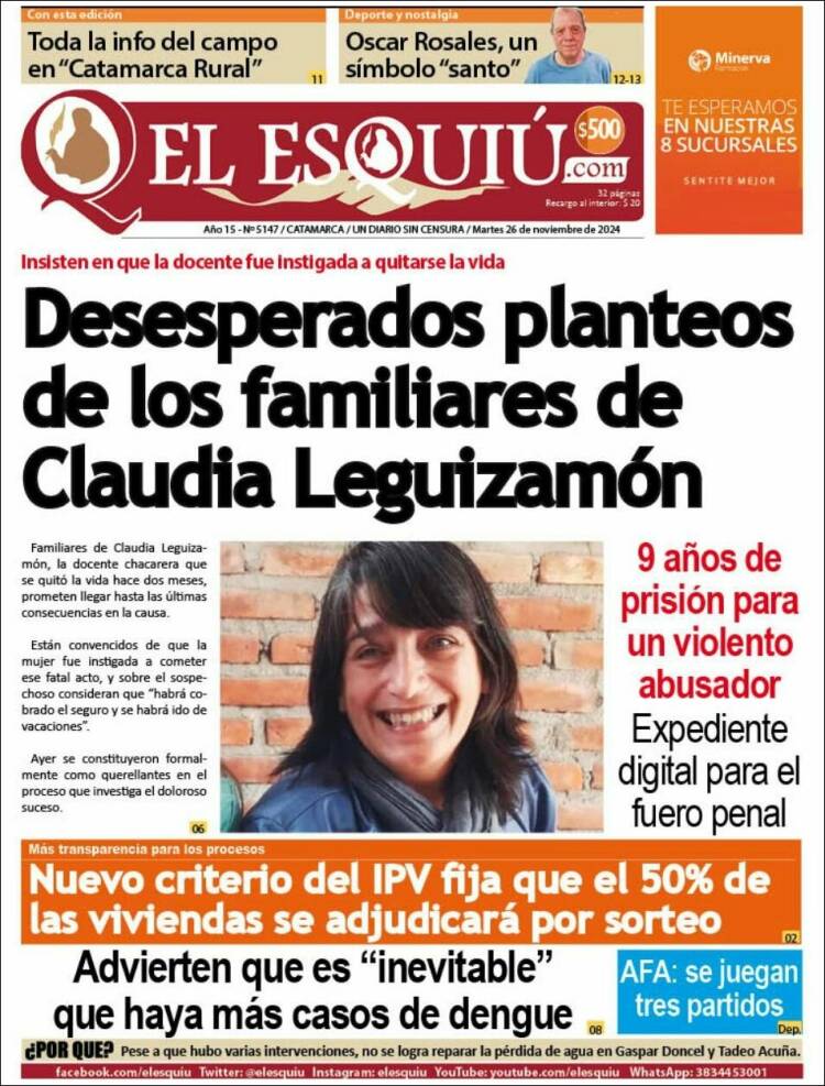 Portada de El Esquiu (Argentina)