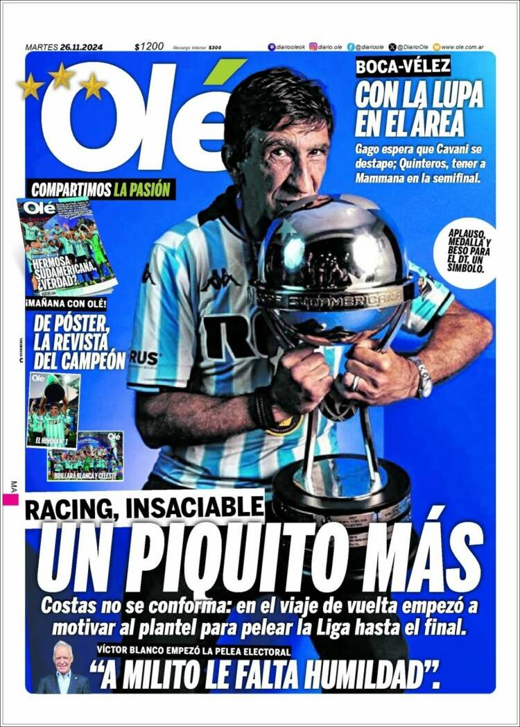 Portada de Olé (Argentina)