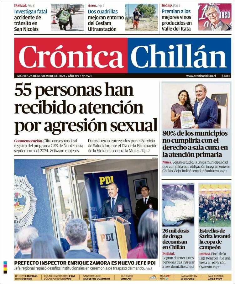 Portada de Crónica Chillán (Chile)